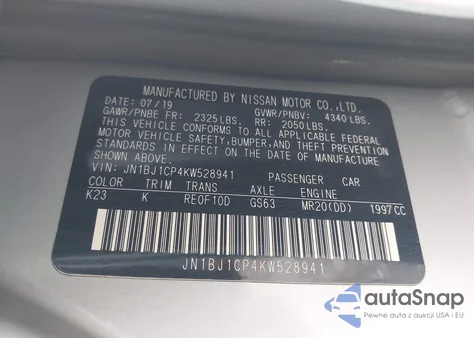 2019 Nissan Rogue Sport Sl from USA, damaged, VIN JN1BJ1CP4KW528941